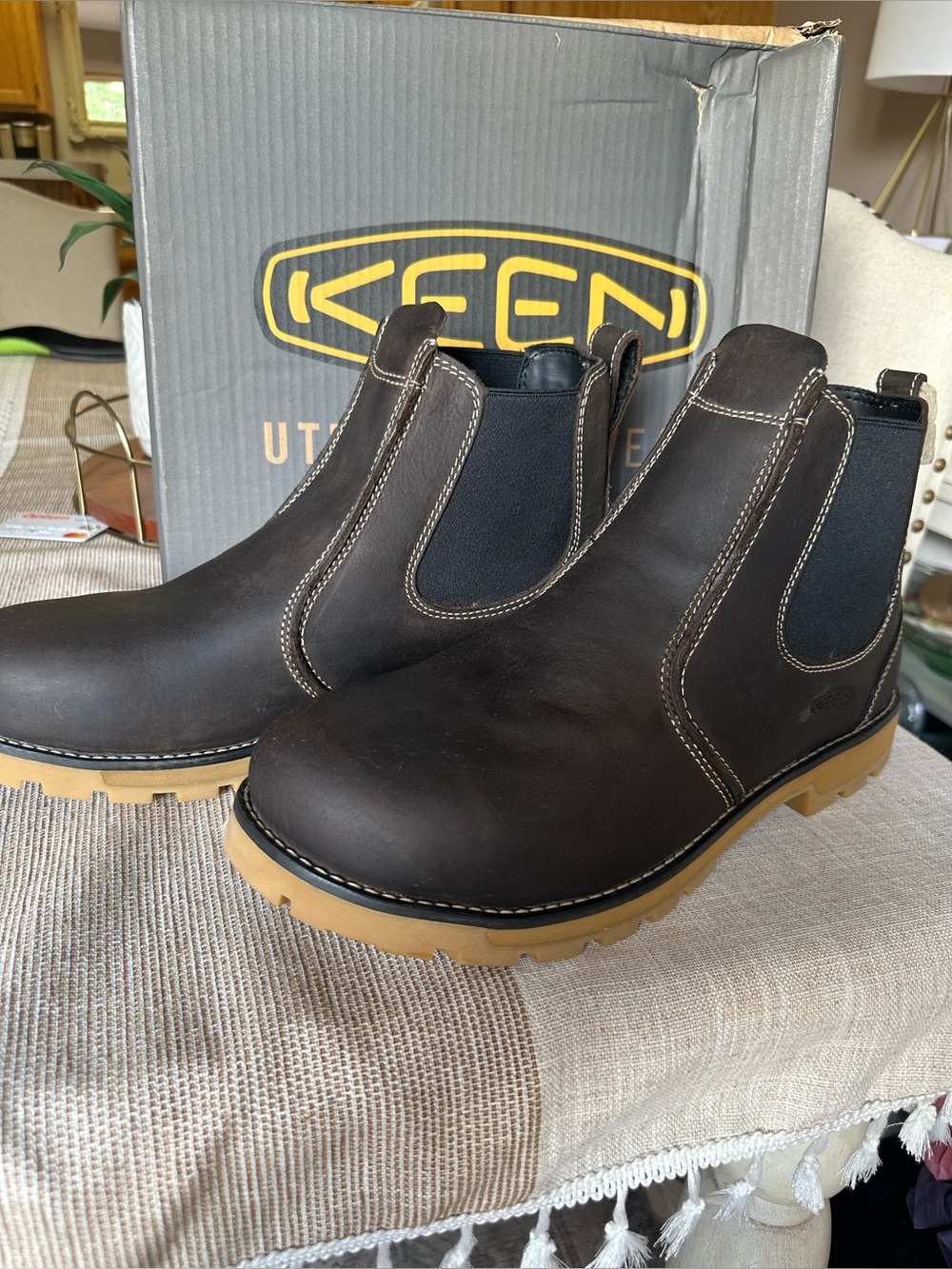 KEEN Utility Seattle Romeo Men’s 11.5 Brown Leather Work Boots